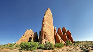 Stone Formation Prints: Sand Dune Arch, stone columns of red sandstone formed by erosion