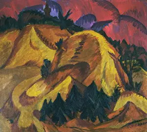 Expressionism Prints: Sand Hills of the Engadin. Artist: Kirchner, Ernst Ludwig (1880-1938)