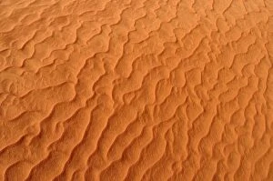 Sand patterns on the surface of a red dune, Tin Merzouga, Tadrart, Tassili nAjjer National Park, Algeria, Sahara
