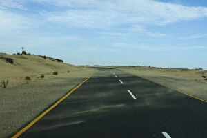 Tarmac Gallery: Sand on the road between Aus and Luederitz, Namibia, Africa