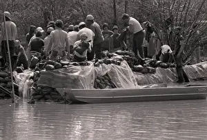 Volunteer Prints: Sandbags Being Placed In Flood