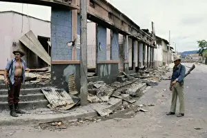 Sandinista Outside Destroyed Building