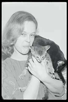 Sandy Dennis Holding a Kitten