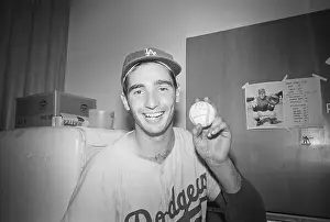 Major League Prints: Sandy Koufax With Baseball