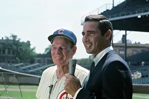 Sportscaster Prints: Sandy Koufax Interviewing Cubs Manager Leo Durocher