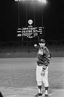 Sandy Koufax Pointing at Scoreboard