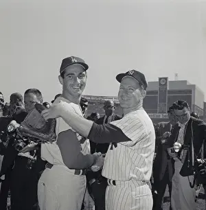 Bloomington Prints: Sandy Koufax and Whitey Ford Shaking Hands