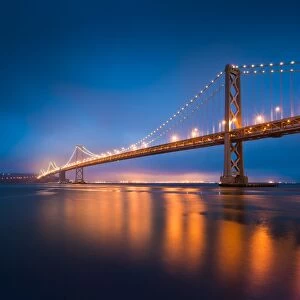 Sanfrancisco bay bridge at night