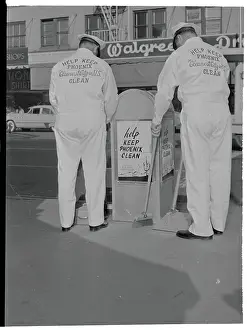 Manual Prints: Sanitation Workers Cleaning Street Manually