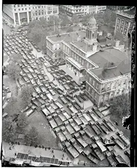Surrounding Prints: Sanitaton Trucks in Front of City Hall
