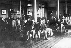 1910s Style Prints: Sanitorium Inmates Sit In Lobby