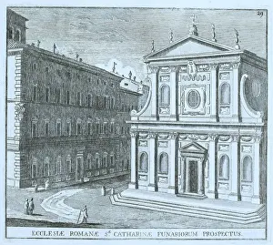 16th C Prints: Santa Caterina dei Funari is a church in Rome