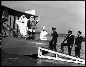 Tuberculosis Prints: Santa Claus Arriving on Seaplane