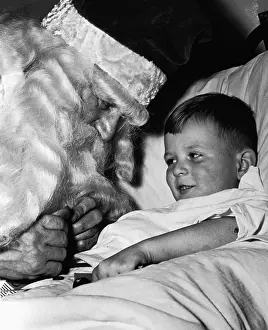 4 5 Years Prints: Santa Claus Greeting Sick Boy (4-5)