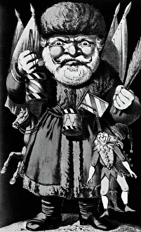 Santa Claus Holding For The Children