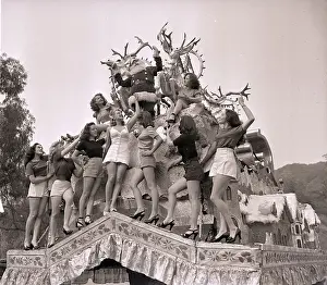 Sleigh Prints: Santa Claus Riding a Sleigh with Models