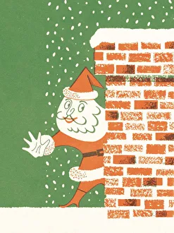 Images Dated 20th March 2015: Santa Claus on the roof