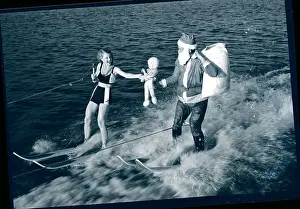 Santa Claus Water Skiing with Presents