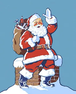 Mannerism Prints: Santa Claus Waving