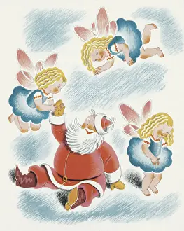 Santa with Fairies
