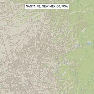 New Mexico Collection: Santa Fe New Mexico US City Street Map