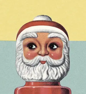 Sideways Glance Prints: Santa Head