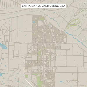 Santa Barbara Prints: Santa Maria California US City Street Map
