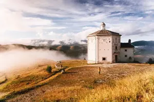 Southern Italy Prints: Santa Maria della PietA Church near Rocca Calascio, Gran Sasso National Park