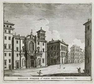 Santa Maria in Monticelli is a church in the Regola district of Rome, located in the street of the same name, historic Rome, Italy, digital reproduction of an original 17th century painting, original date unknown