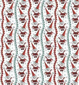 Wrapping Paper Prints: Santa Pattern