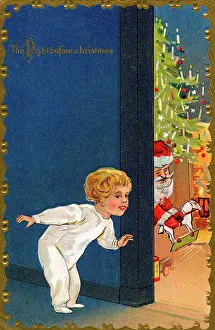 Listening Prints: Santa Places Gifts By Tree