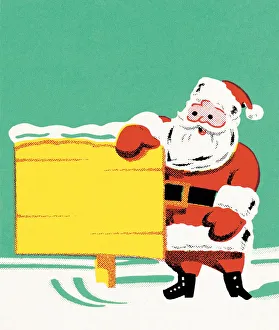 Images Dated 20th March 2015: Santa with a sign