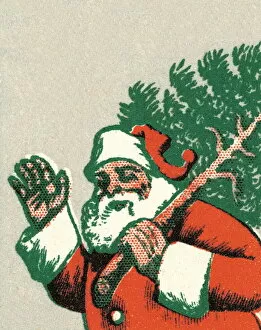 Images Dated 11th March 2015: Santa with tree