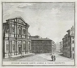 Sant'Andrea della Valle, Sancti Andreae Apostoli de Valle, is a church in Rome. It dates from the 16th century, historical Rome, Italy, digital reproduction of an original from the 17th century, original date unknown