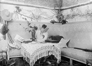 Veil Prints: Sarah Bernhardt Sitting At A Table