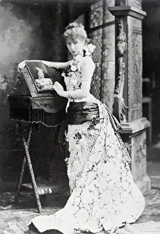 Corset Prints: Sarah Bernhardt Wearing Elaborate Dress