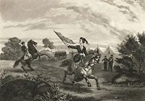 Field Hospital Prints: Sarah Edmonds Leaving Hospital Tents for Battle Field