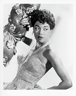 Prints of NEW YORK - CIRCA 1950: Singer Sarah Vaughan, who possessed one of the finest vocal instruments in the history of jazz, poses for a publicity shot circa 1950in New York, New York The Divine One: Sarah Vaughan