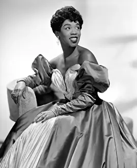 Prints of NEW YORK - CIRCA 1950: Singer Sarah Vaughan, who possessed one of the finest vocal instruments in the history of jazz, poses for a publicity shot circa 1950 in New York, New York The Divine One: Sarah Vaughan