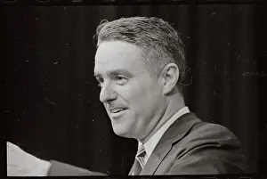 Sargent Shriver Speaking at Press Conference