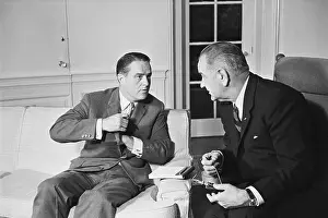 Directors Prints: Sargent Shriver Talking to President Johnson