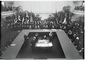 Treaty Prints: Sarraut Signing Armrament Treaty @ Confe