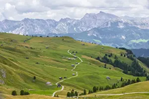 Trentino Prints: Sass de Putia Circuit hiking trail in Odle mountain group, Dolomites