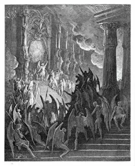 Satan in council engraving 1885