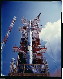 Satellite Rocket Preparing for Launch