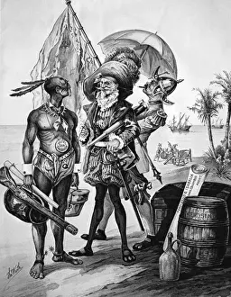 Anniversary Prints: Satire Of The Landing Of Columbus