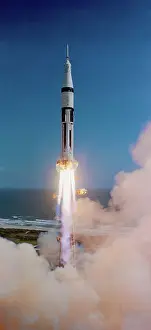 Spacecraft Prints: Saturn 1B with Apollo 7 Blasting Off