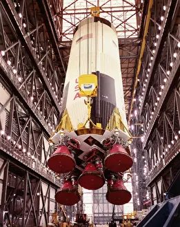 Thomas P Prints: Saturn V Being Placed on Apollo 10