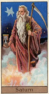 Saturn, Vintage Cigarette Card, Mythological Gods and Goddesses series, 1924