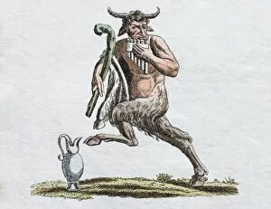 Images Dated 3rd July 2017: Satyr, handcoloured copper engraving from Friedrich Justin Bertuch Picture book for children